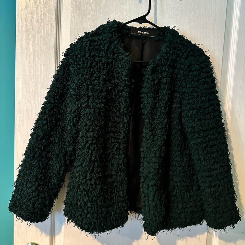Zara Emerald Green Statement Jacket - image 1